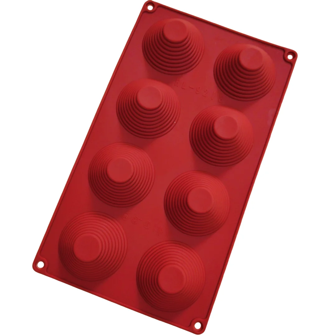Spiral Conical Dome Silicone Cake Mold Non-Stick Food Grade Ribbed Half Sphere Dessert Jelly Soap Candle Chocolate Baking Mould