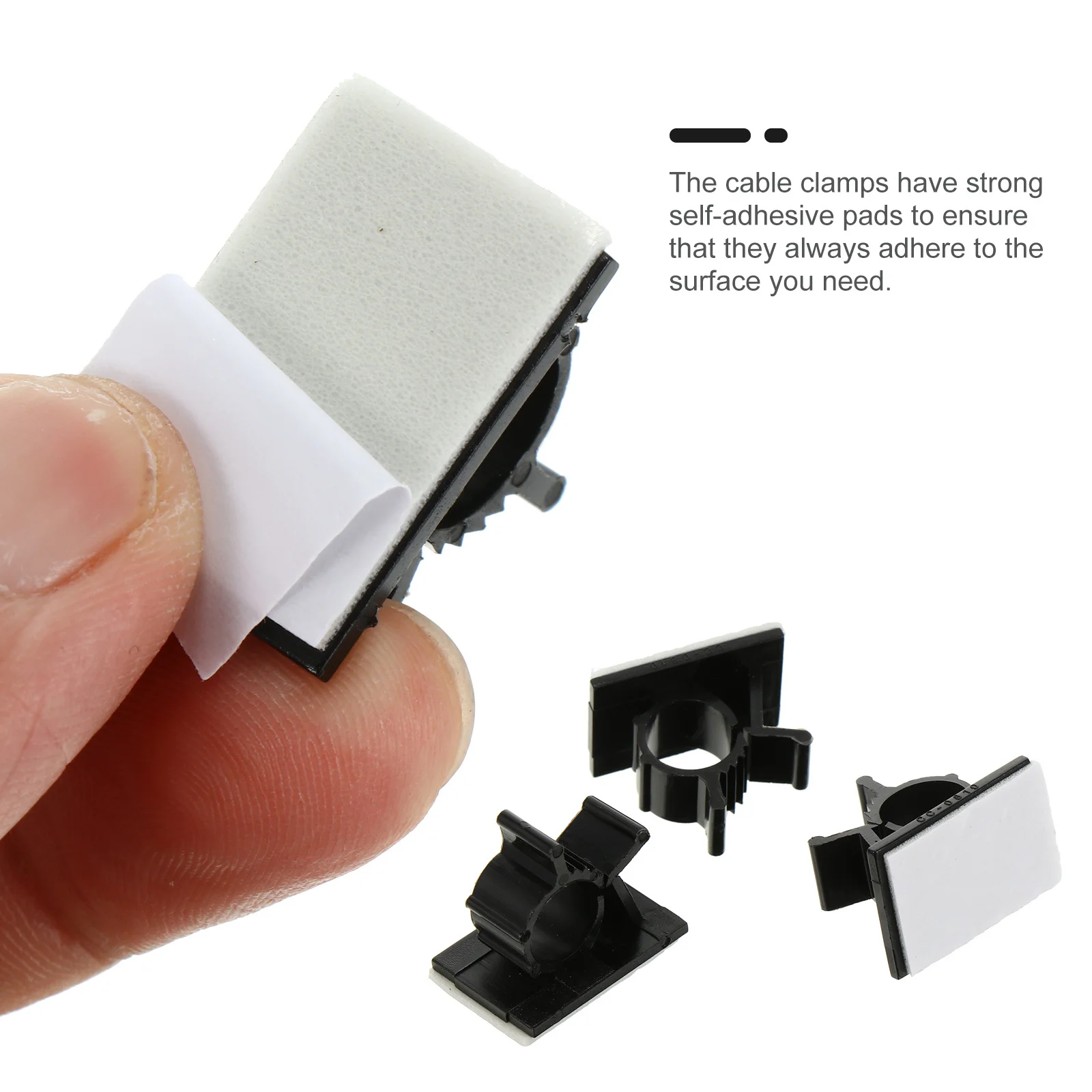 

1Set Cable Clamps Self Adhesive Strong Hold Desk Cord Organizers Wire Clips Cable Management Protect Electrical Wire Safety