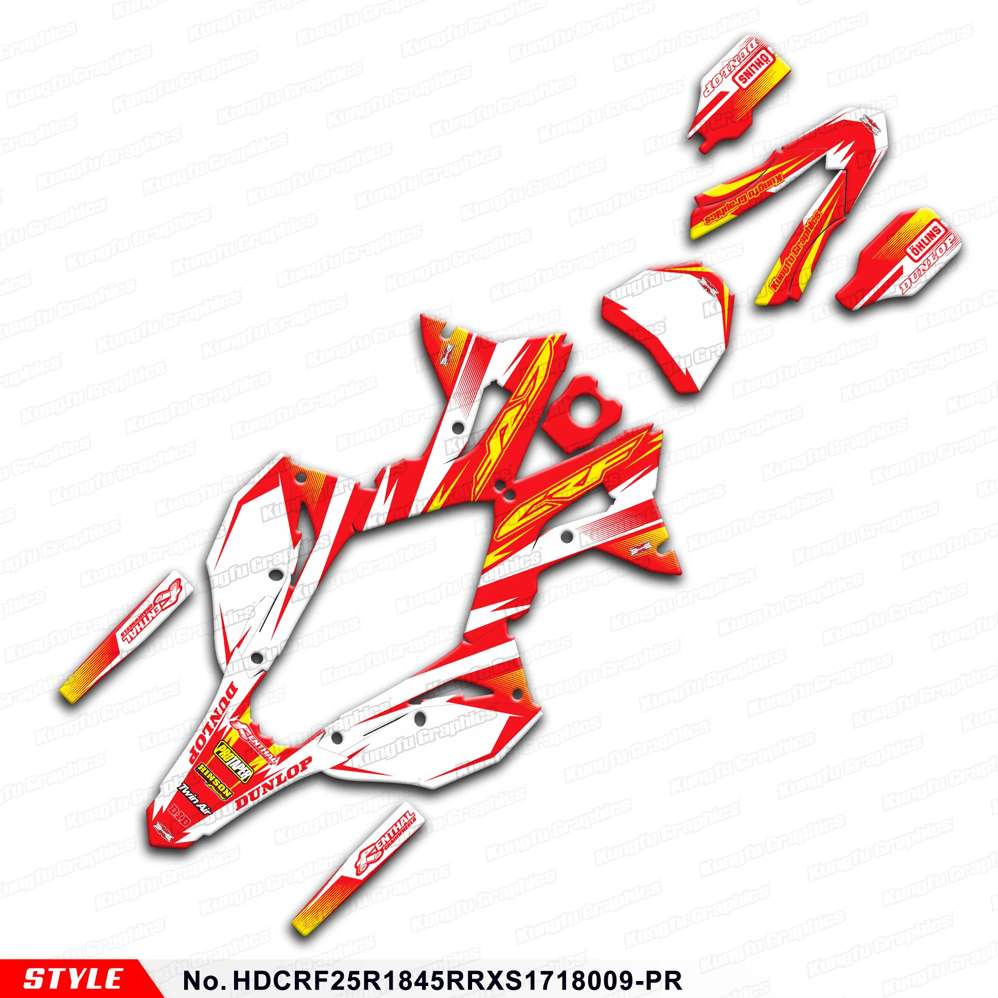 

Motorcycle Decals UV Resistant Laminate for Honda CRF250R CRF450R 2017 2018 2019 2020 2021, HDCRF25R1845RRXS1718009-PR
