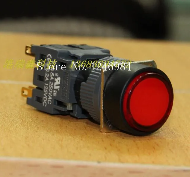 [SA]Jinhong 16MM opening round illuminated pushbutton switch with lock Dual DPDT power switch--10pcs/lot