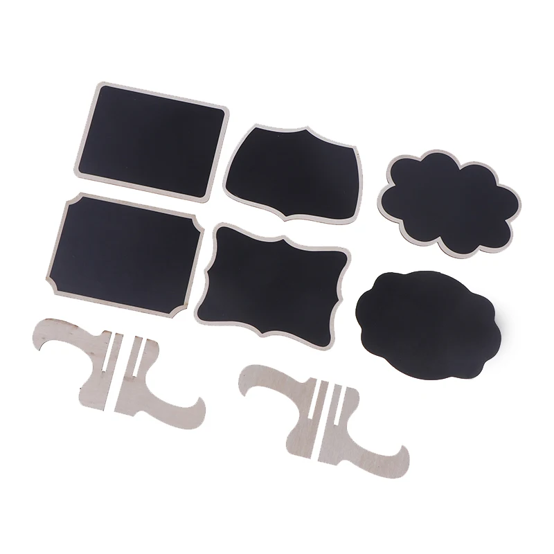 

10pcs Mini Lace shape Chalkboards with Support Message Board Signs Table Place Card Signs for Home Birthday Wedding Party