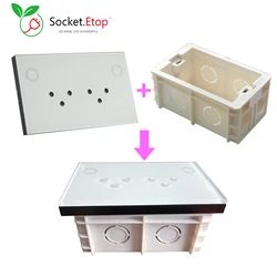 Zigbee iIsrael Inwall Dual Socket Sets Plus With 118 Type Mounting Box 15A Electricity Statistics Timmer Crystal Glass Panel