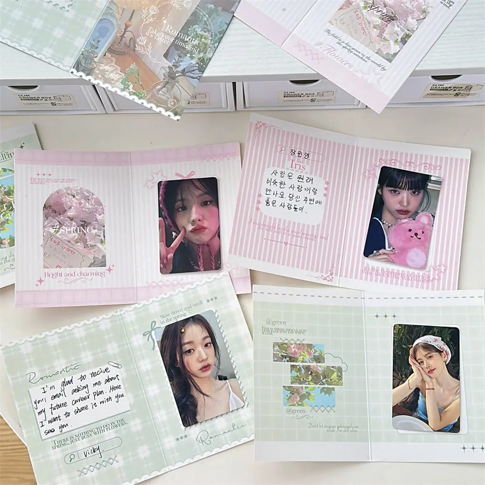 20/100 Pcs Spring/Summer Limited Half Fold Card Issue Romantic Packaging Decoration Atmosphere Folded Greeting Card