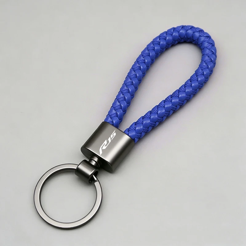 For YAMAHA YZF R15 YZFR15 R15 V3 YZF-R15 Accessories Motorcycle Custom logo Braided Rope Keyring Metal Anti-lost Keychain