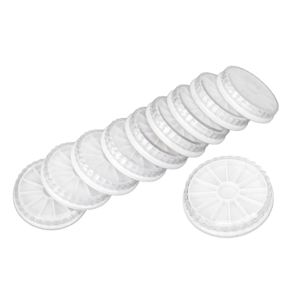 10pcs Round Shape Round Nail Art Decoration Storage Box 12 Compartments Multifunctional Multipurpose Rhinestone Container