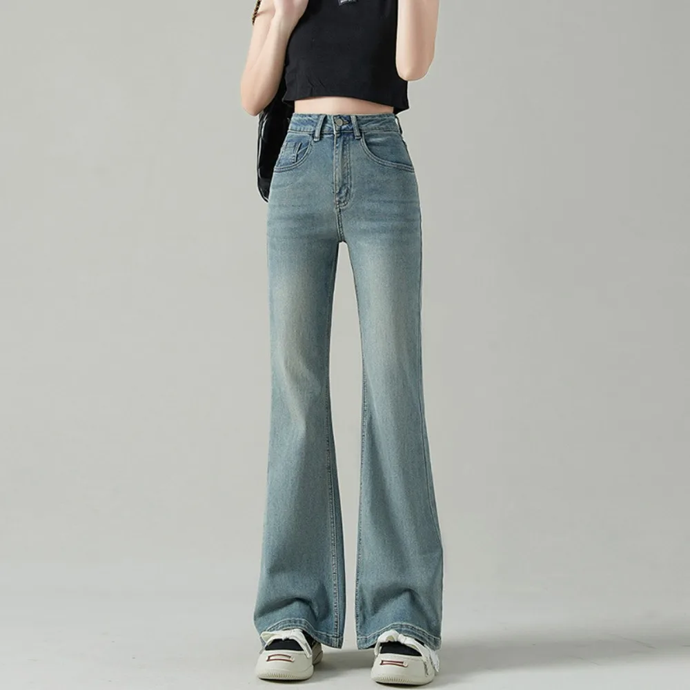 

Женские расклешенные джинсы с высокой талией, эластичные брюки узкого кроя 2025 года | Стиль копыта русалки и лошади