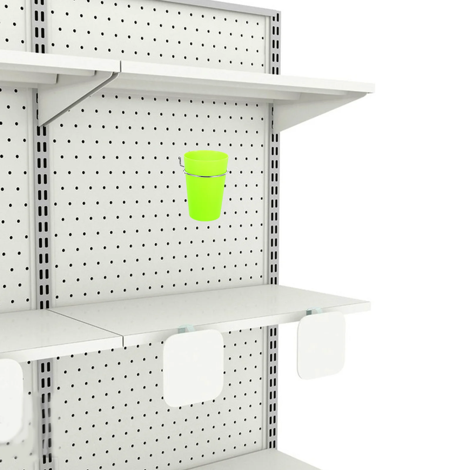 

6Pcs Round Pegboard Organizer Set with Cups and Hooks Space Saving Tool Holder for Office Garage Wall Mounted Setup