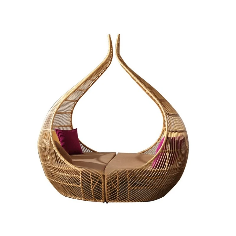 

Outdoor bed sofa villa terrace scenic balcony courtyard swimming pool leisure sofa round beach chair rattan furniture