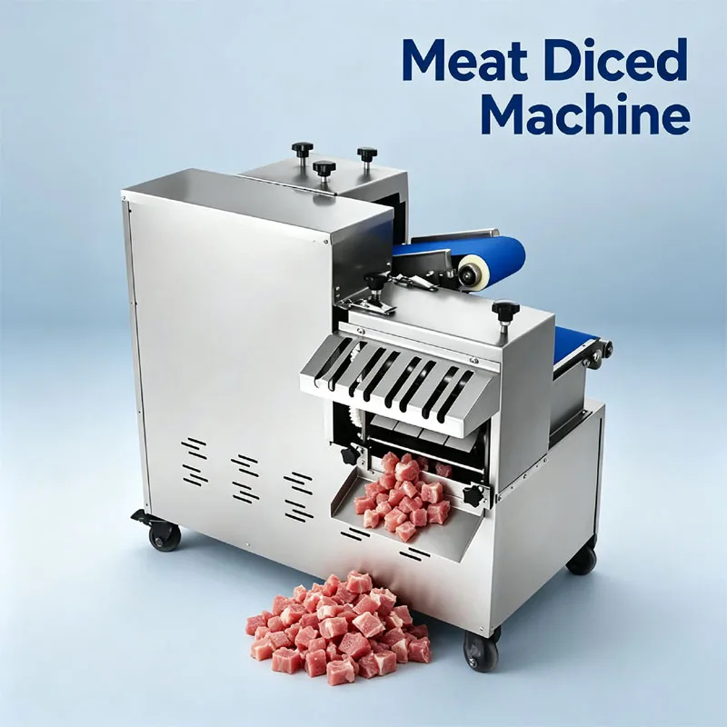 3 Blade Group One Time Forming Fresh Meat Dicing Machine Commercial Automatic Meat Cutter For Pork Beef Mutton Chicken Breast