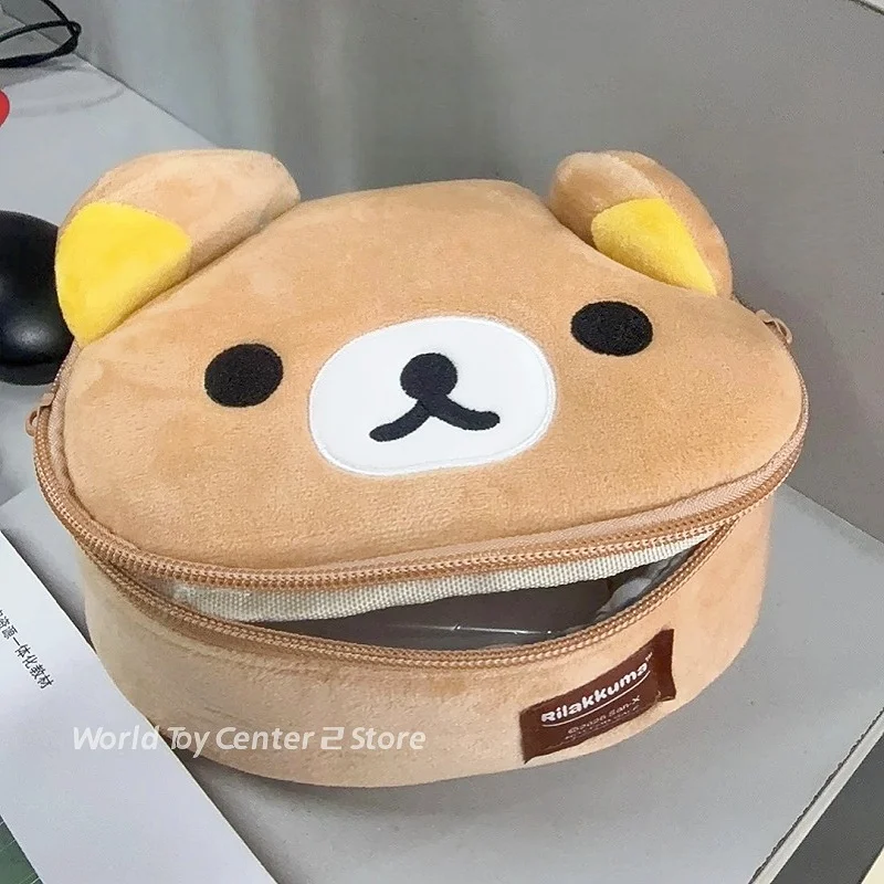 

Kawaii Rilakkuma Korilakkuma Cute Cartoon Jille En Co-Branded Same Style Plushes Cosmetic Storage Bag Makeup Bag Large Capacity