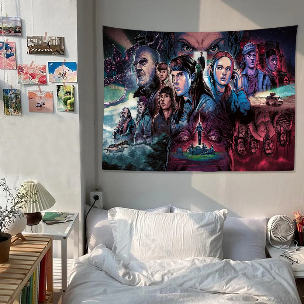 STRANGER THINGS Banner Art Printing Japanese Wall Flag Anime Wall Hanging Home Decor