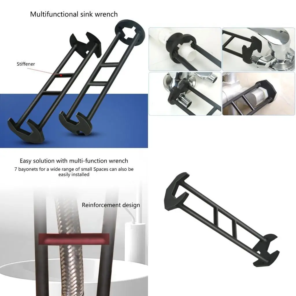 652F Double Ended Wrench Sink Faucet Plumbing Tool Bathroom Faucet Sink Repair Tool