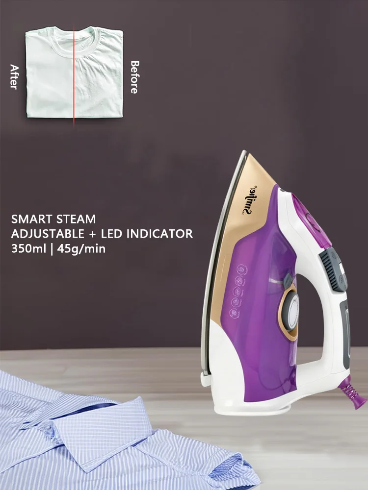 مكواة بخار قوية Sonifer بقدرة 3100 وات SF-9096، بخار عالي 45 جم/الدقيقة، قاعدة سيراميك، انفجار عمودي، خزان 350 مل، تنظيف ذاتي #6