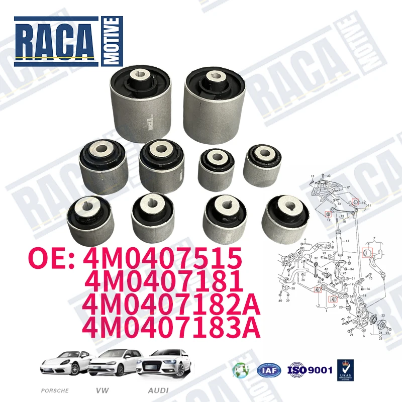 

For Audi Q7 Q8 Q5 A8 S8 A6 S6 VW Touareg Front Suspension Control Arm Bushing Kit 4M0407183A 4M0407515 4M0407181 4M0407182A