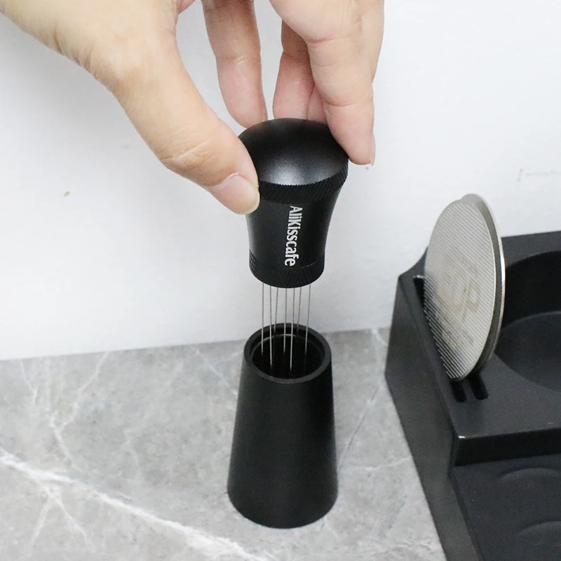 موزع إبر إسبريسو من الفولاذ المقاوم للصدأ ، آلة تقليب ، حامل تسوية ، أداة قهوة ، ملحقات باريستا ، 51: 54: 50: 58 #4