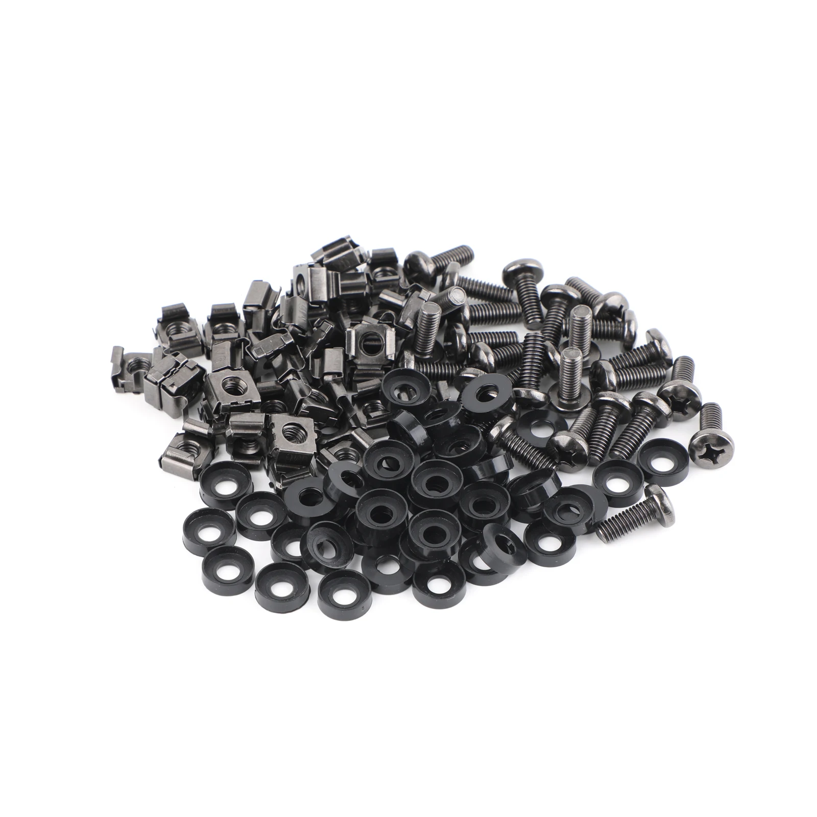 US 50 Sets M6 x 16mm Rack Mount Hardware Kit, Stainless Steel Cage Nuts Screws & Washers for Server Cabinet Rack Mount Shelves