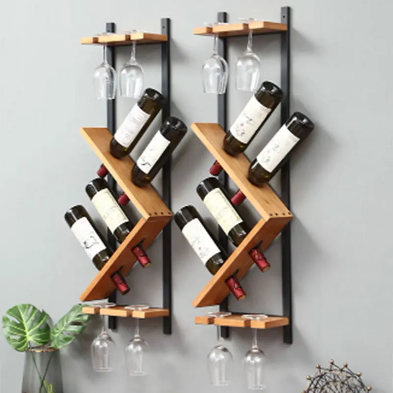 

Modern Vertical Wine Holder Minimalist Hanging Display Wall Wine Rack Bottle Living Room Restaurant Estante Para Vino Furniture