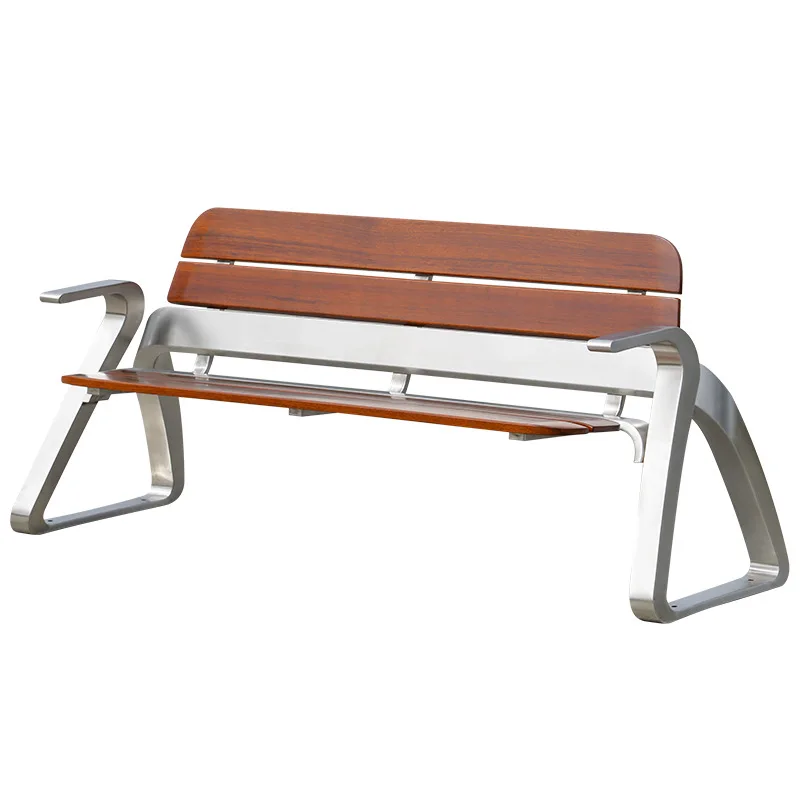 

Square Park Outdoor Stainless Steel Park Chair Garden Scenic Area Finished Seat