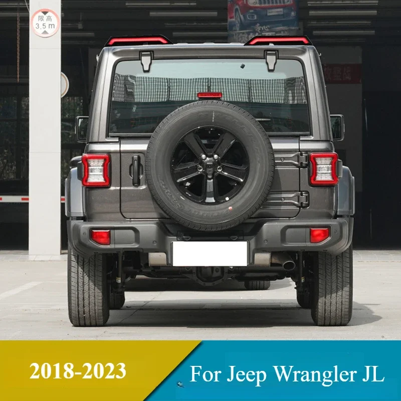 For Jeep Wrangler JL 2018-2023 Car Trunk Top Spoiler Wing Led Driving Brake Reverse Yellow Turn Signal Lamp Body Modification detail image 1