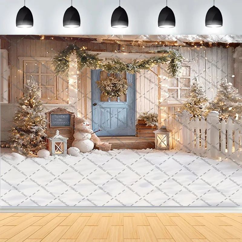 Winter Christmas Atmosphere Windows Photography Background Merry Christmas Glow Christmas Little Studio Backdrops AG-55