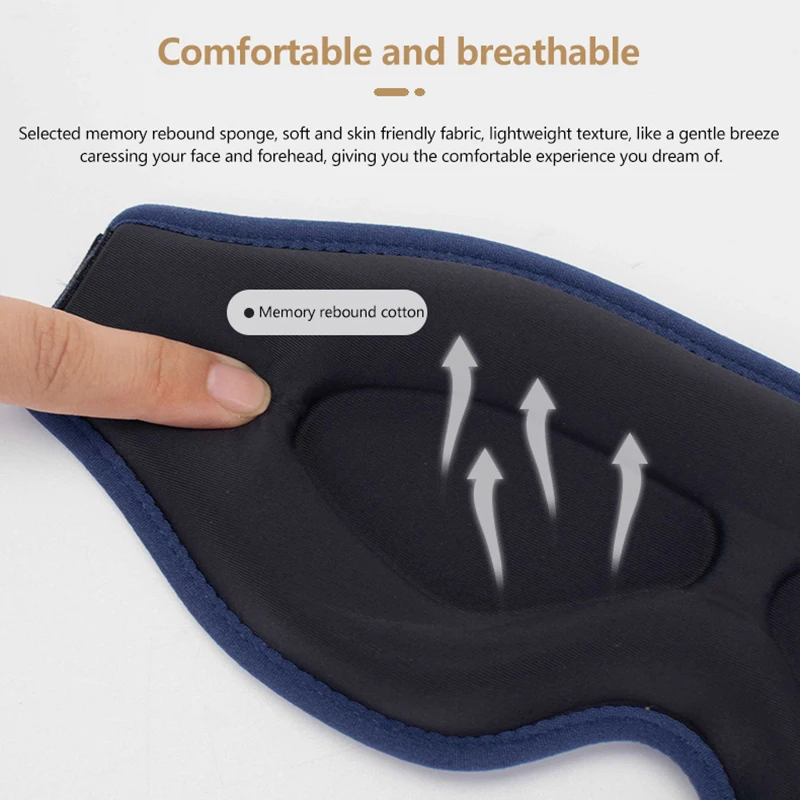 مساعد على النوم للرجال والنساء، قناع عين للنوم مجسم ثلاثي الأبعاد محمول، ممتاز للسفر، يكتل الضوء.