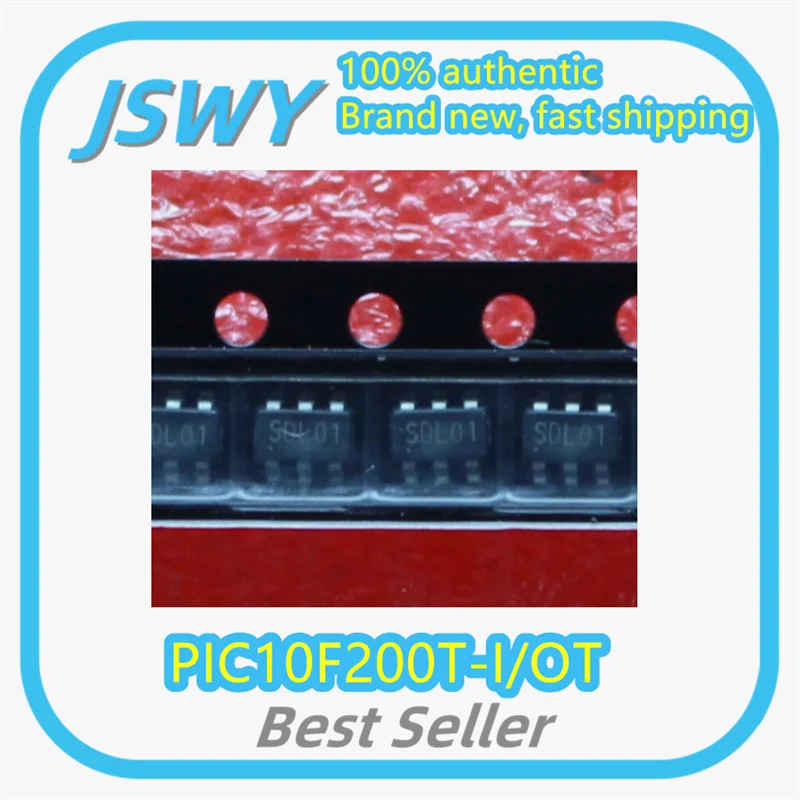 

(10/50 pcs) PIC10F200T-I/OT PIC10F200 Silk Marking SDL01 SOT-23-6 Flash Memory Microcontroller Brand New Original Packaging