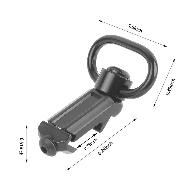 Metal QD Sling Swivel Mount 360° Adapter 1.25Inch Push Button
