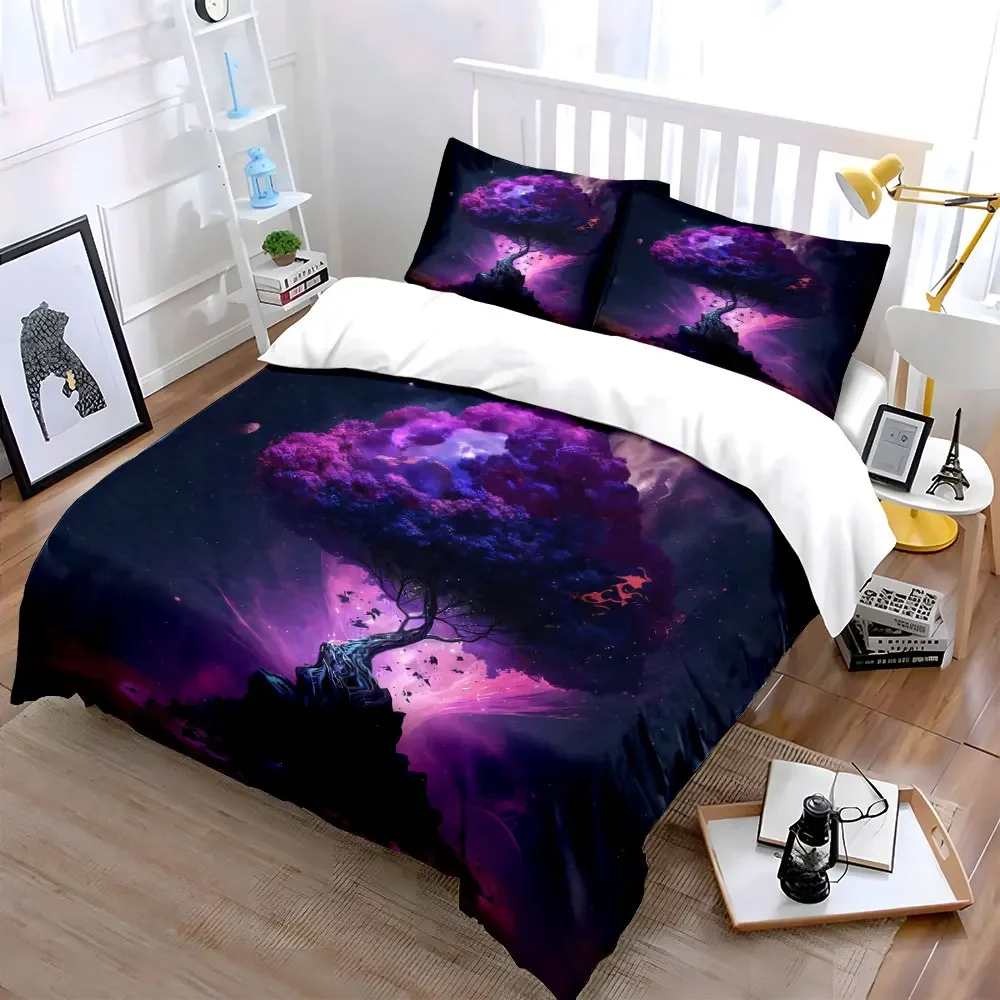 Fantasy Tree Art Decor Set Soft Comfortable Duvet Cover Bedding Set Included 1*Duvet Cover & 2*Pillowcases, gift