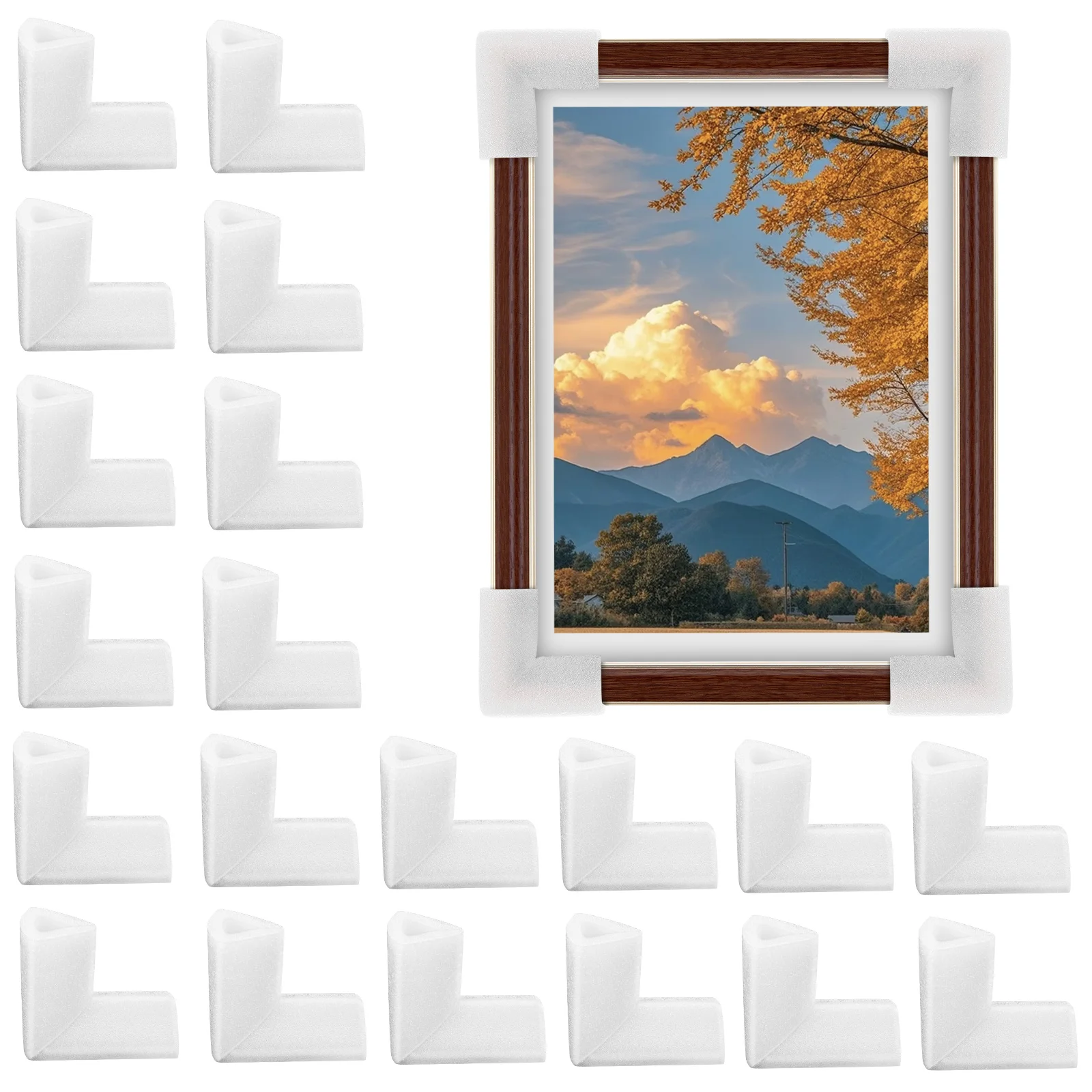 

24 pcs Pearl Cotton Corner Protector L-Shaped Edge Guard for Furniture Box Wall Art Shipping Cushion Packaging for Moving