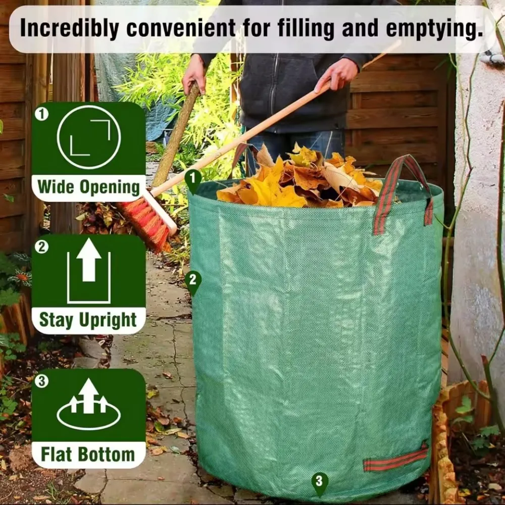 Stand up gardening leaf bag, tear resistant, thick leaf collection bag, garden tool, foldable and easy to carry