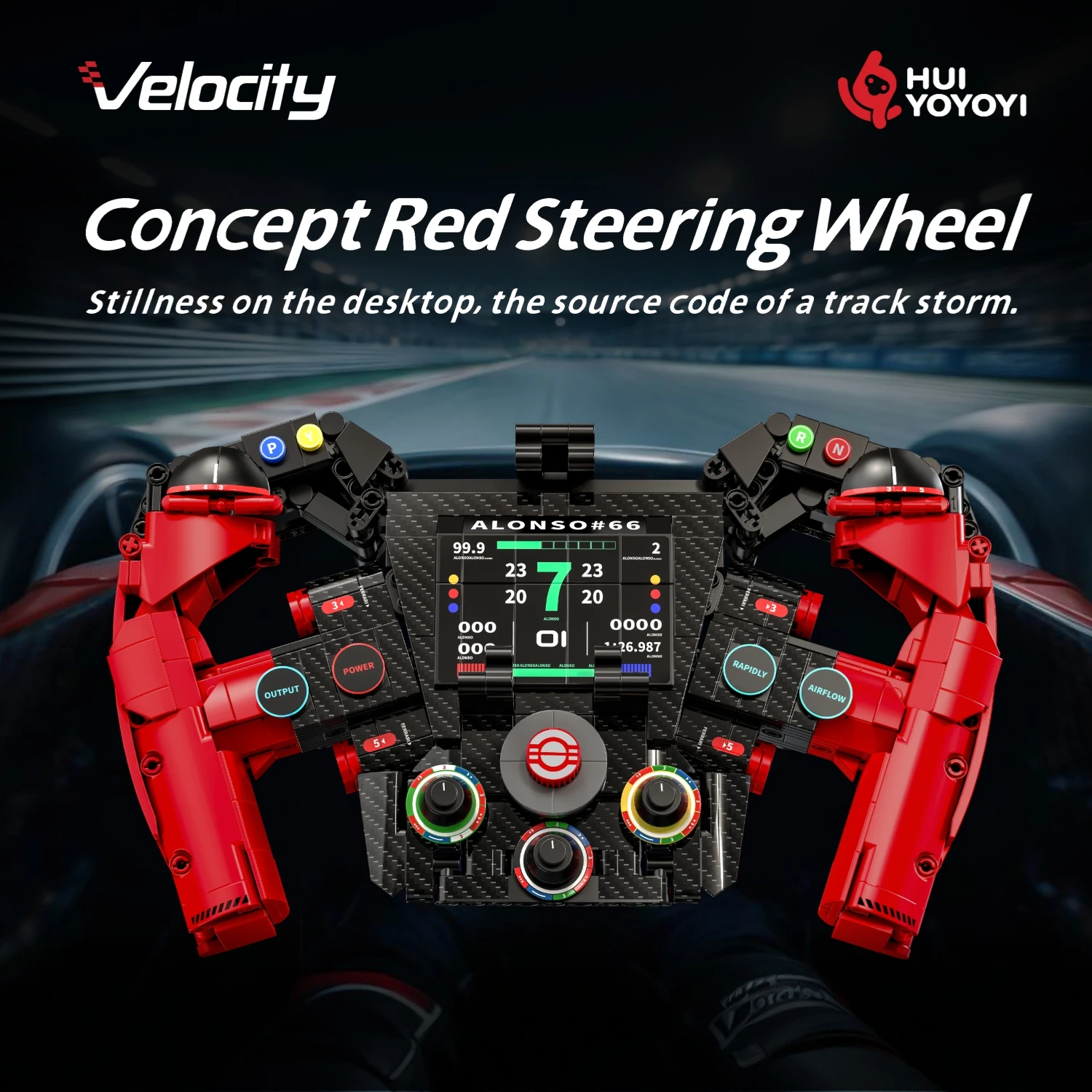 

Formula Racing Car Steering Wheel Building Blocks Technology Machinery MOC Sports Car Assembly Model Phone Holder Creative Gifts