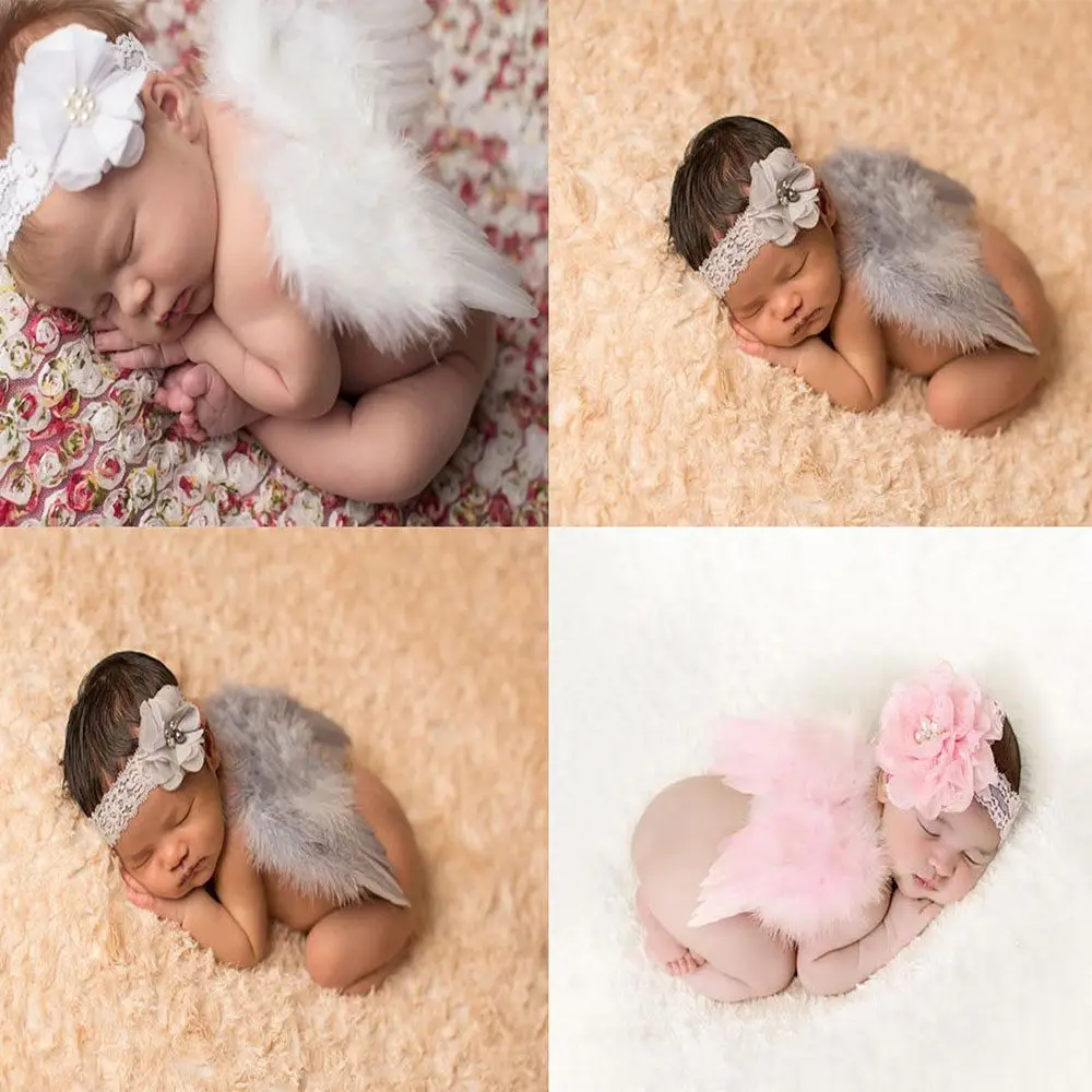 New Baby Clothing Girls Headwear Baby Photo Props Newborn Photography Accessories Angel Wing Costumes For Infants