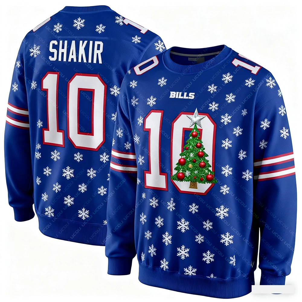 عيد الميلاد الجديد الكبار زائد حجم البلوز الجاموس كرة القدم الأمريكية جيرسي الرجبي جيرسي الرياضية التدريب جيرسي فواتير 3 أرقام