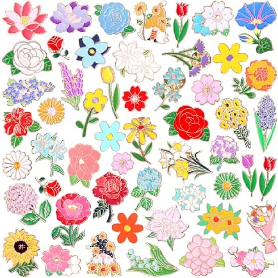 

Ceenna 100 Pcs Enamel Pins Bulk Lapel Pins Brooches Decoration Gift for Backpack Clothes Women Mothers Teachers Nurse