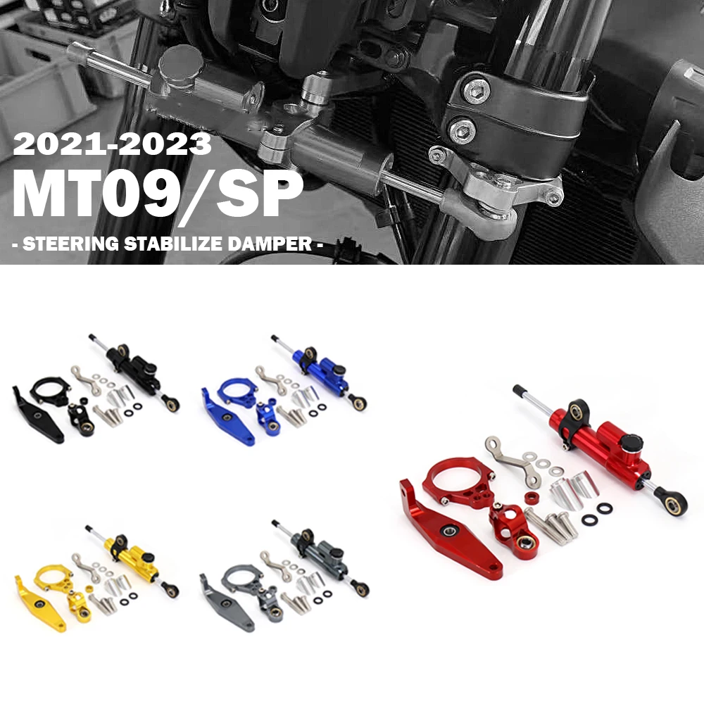 

MT09 Accessories Motorcycle New Steering Stabilize Damper for Yamaha MT-09 SP 2021-2023 MT 09 Mounting Bracket Kit Aluminum