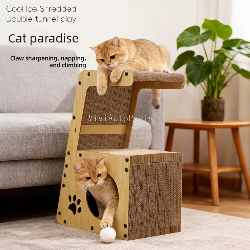 Vertical Corrugated Cardboard Cat Scratcher Durable Scratch Pad Sofa Protector Cat Bed Kitten Play Toy