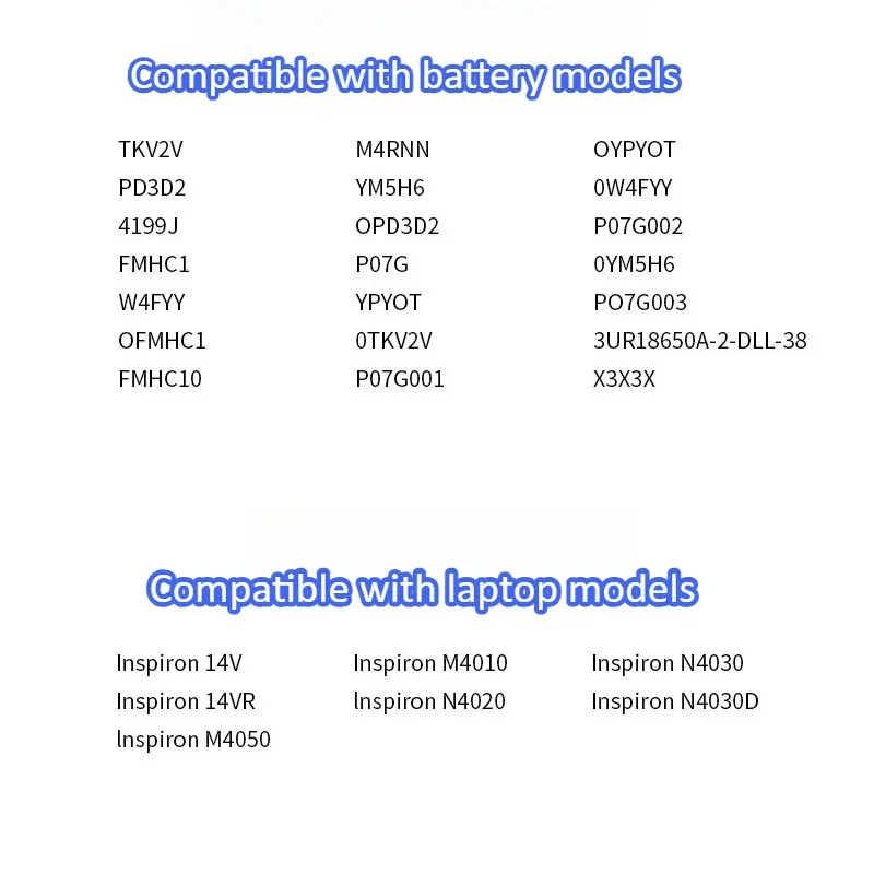 New 11.1V 4400mAh TKV2V Laptop Battery for DELL Inspiron 14V 14VR M4010 N4020 N4030 N4030D FMHC10 312-1231 KG9KY W4FYY X3X3X