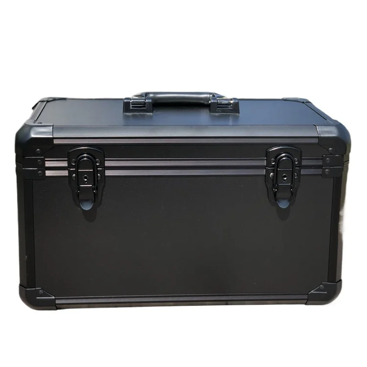 

Large Medium Black Aluminum Alloy Multifunctional Portable Instrument Box Toolbox