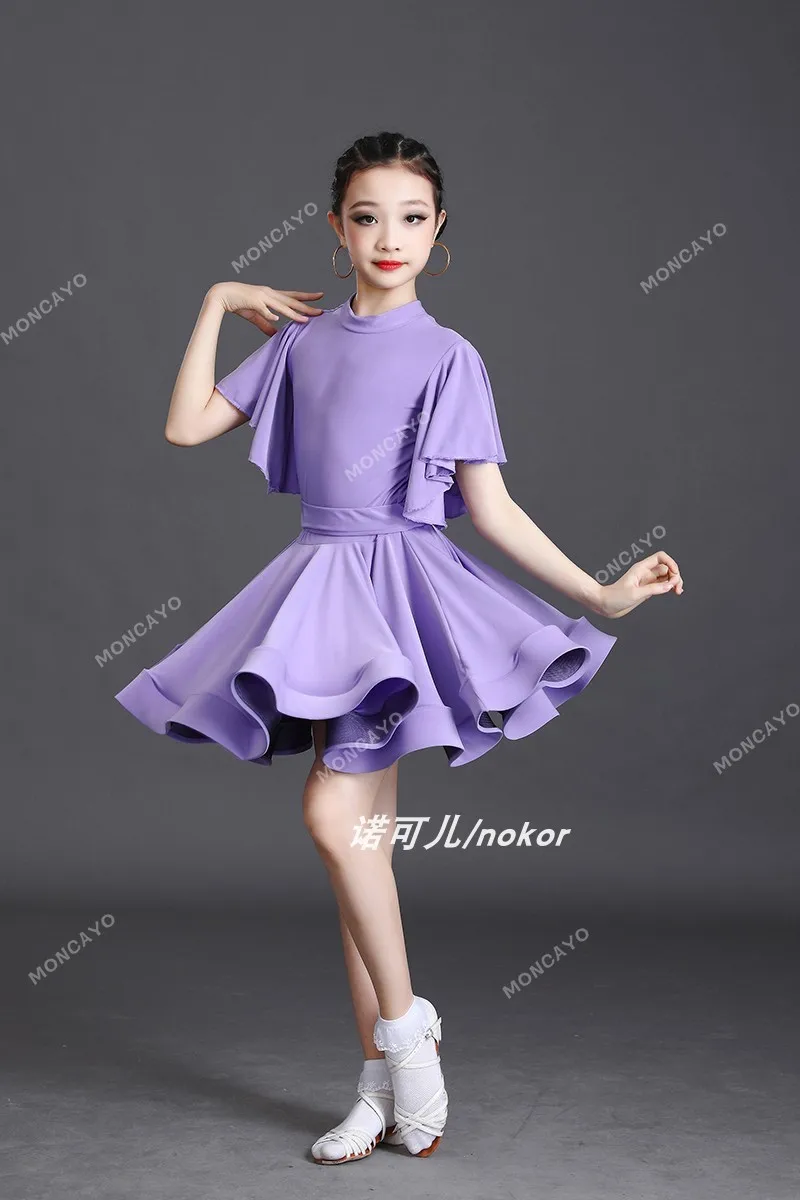 Professional Latin Dance Dress Girls Children Ballroom Dancing Dresses Rumba Cha Cha Samba Practice Dress Latin Performance