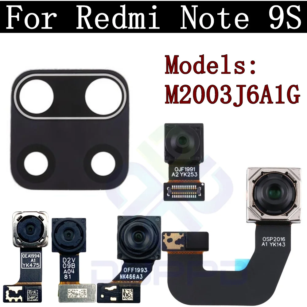 Note9S Rear Camera Flex Cable For Xiaomi Redmi Note 9S Front Selfie Small Facing Main Back Camera Glass Lens Spare