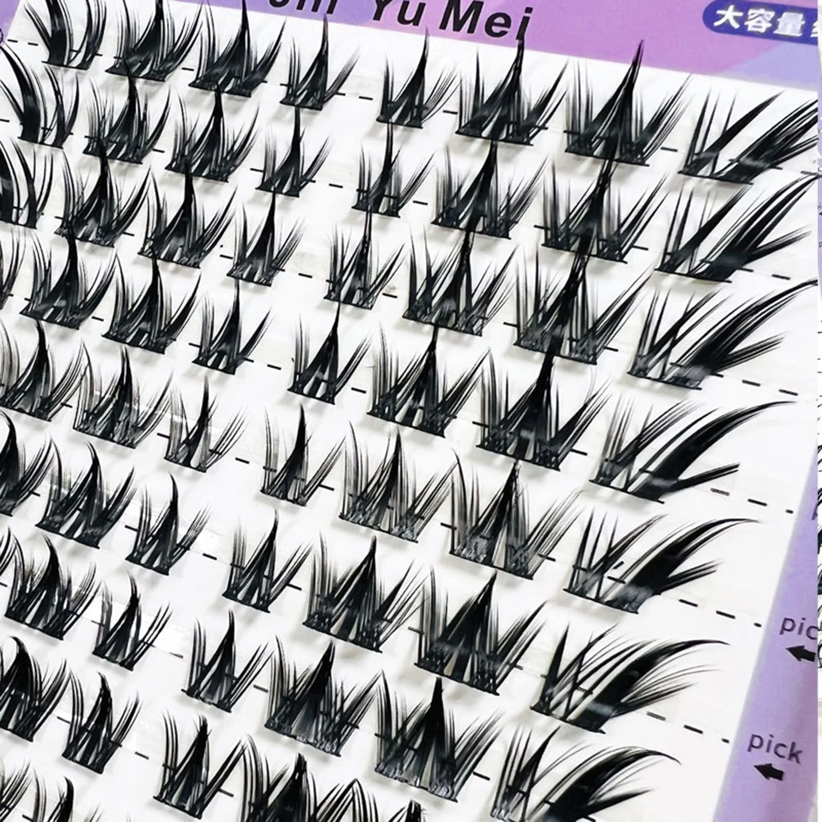 Falsche Wimpern im Fox-Stil, koreanischer Stil, Cluster-Volumen-Wimpern, natürlich, flauschig, dramatisch, dick, gekräuselt, tägliche Wimpern