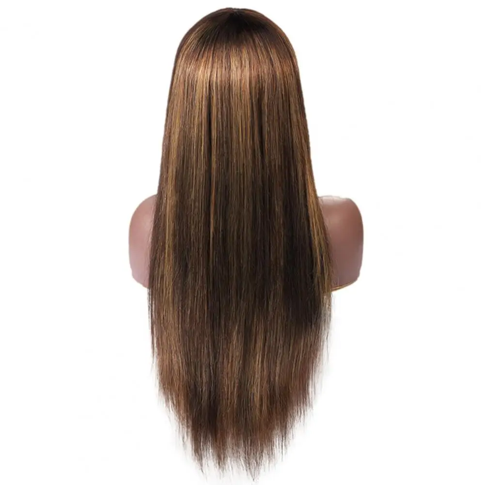 Fashion Women Hair Wig Long Women Hair Weave Colorful Gradient Color Straight Human Hair  Comfortable