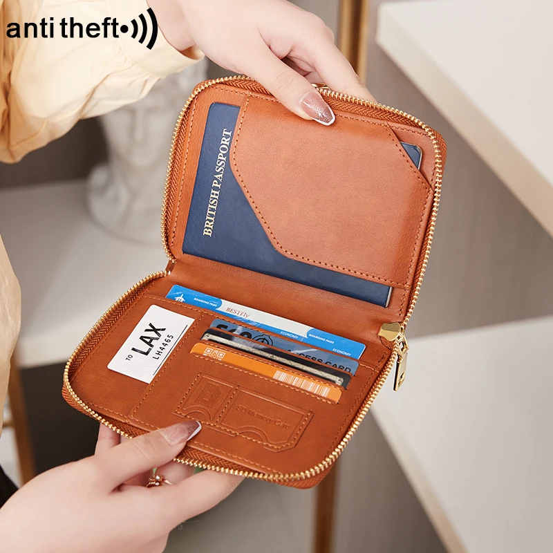 RFID Blocking Passport Holder, Short Document Bag, Multifunctional, Creative, Aircraft, Travel Wallet, Fashion Zipper Wallet