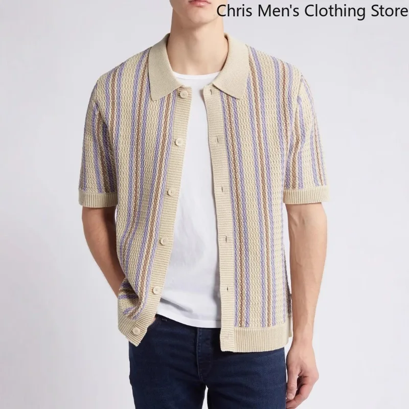 

Business Casual High-quality Breathable Comfortable Shirt【 Quick Delivery From Stock 】Men's Short-sleeved Knitted Polo Shirt