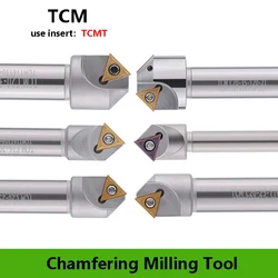 LIHAOPING TCM 45 度面取りツール 12 16 20 ミリメートル C20-40-120 CNC 旋盤タングステン鋼フライスカッター TCMT 超硬インサートエンドミル