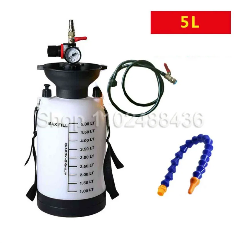 5L Pneumatic Filler Gear Transmission Fluid Tank Car Gearbox Grease Injector Oil Tank Transfer Pump Bottle Fluid Extractor