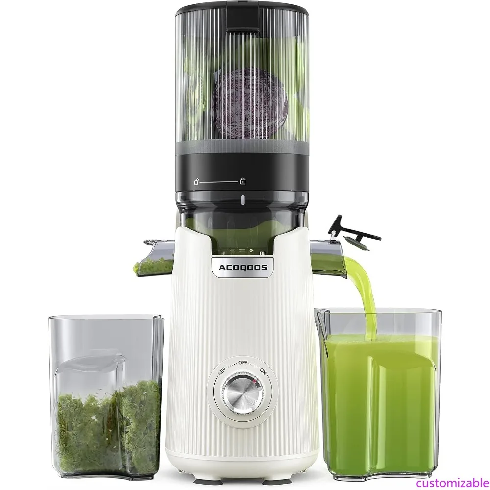 

Customizable Juicer Machines, Cold Press Juicer Whole Fruit and Vegetable with 5.3" Wider and Larger Feeding Chute (Capacity 1.8