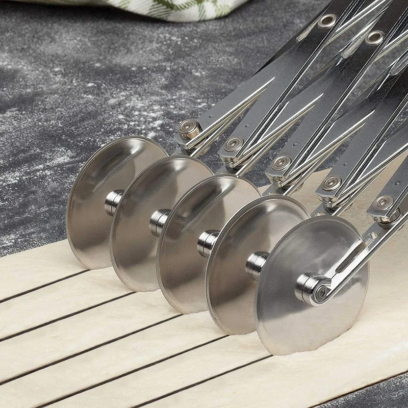 3/5/7 Räder Cutter Teig Teiler Seite Pasta Messer Flexible Roller Klinge Pizza Gebäck Schäler Edelstahl Backformen Werkzeuge – Detail 5