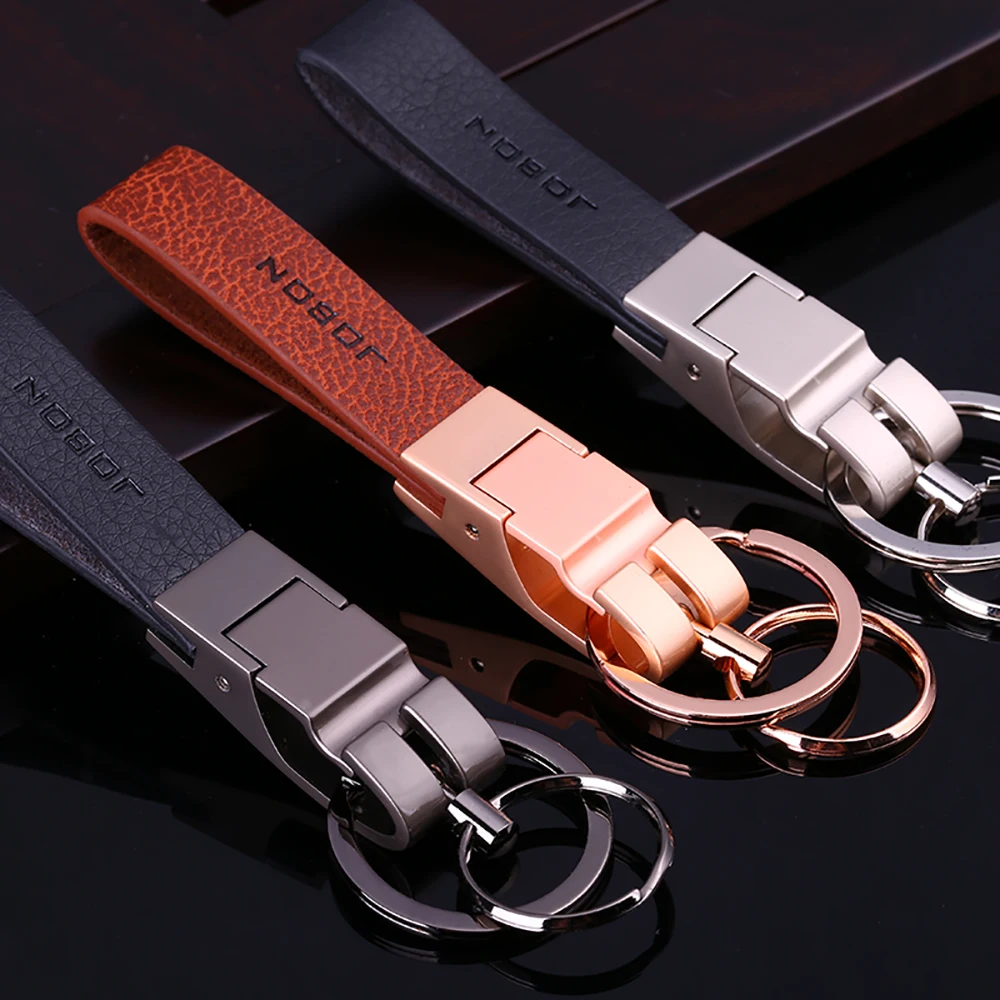 Luxury Key Chain Leather High-Grade Customized Lettering Gift for Car Key Ring Holder for Male Accessories Bag Pendant Jewelry