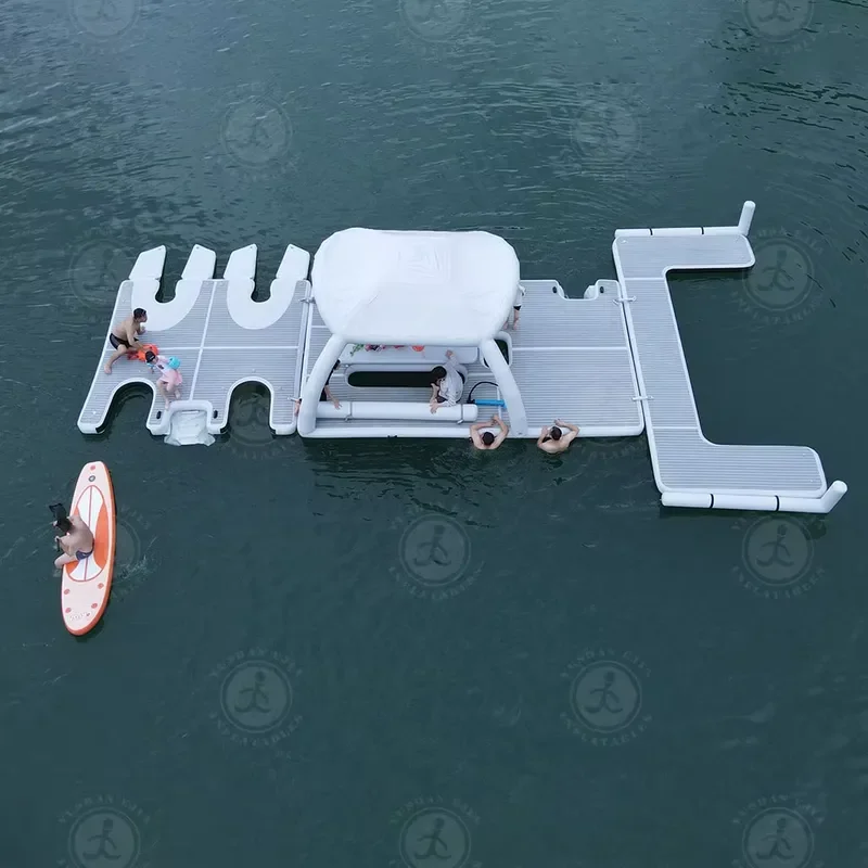 Inflatable Yacht Boat New Product Family Floating Bridge Water Party with Tent Water Park Summer Water Pool for Adults /child